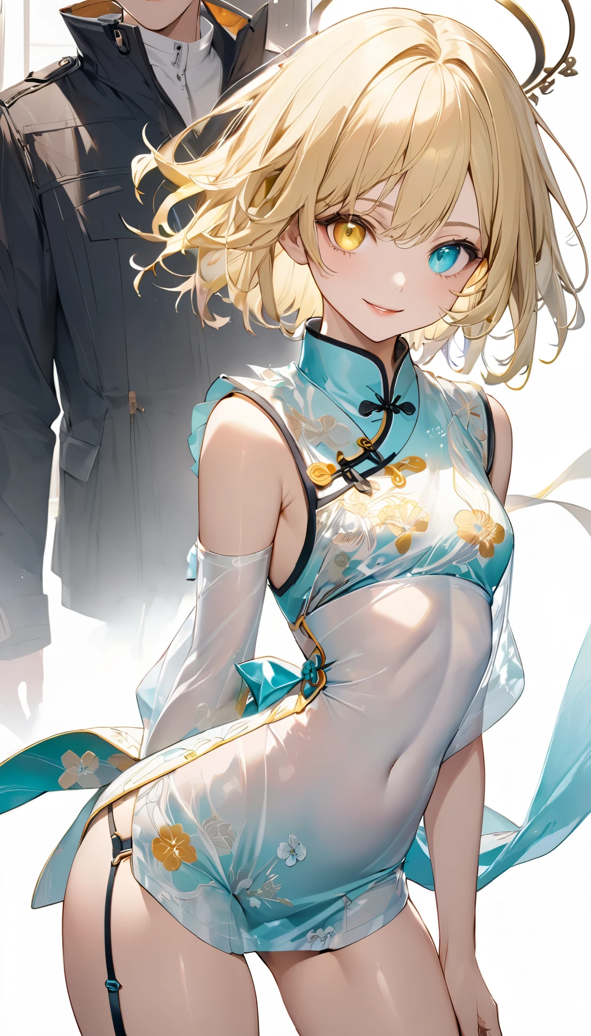 (masterpiece, best quality:1.6), official art, key visual, 8k, absurdres, yellow and light blue theme, (dynamic angle:1.4), smile, mini skirt, blonde hair, (yellow small petals, hundred small petals, flutting small petals:1.5), (starry night sky, confetti background:1.5), (yellow flowers0.5), ethereal glow, arch back, navel, thighs, close up face, cowboy shot, perspective, depth of field, HDR, sharp focus, highres, photography, realistic, highest detailed, extreme detailed, ultra detailed, finely detail, detailed eyes and face, sharp pupils, realistic pupils, (light blue and white idol costume:1.4)