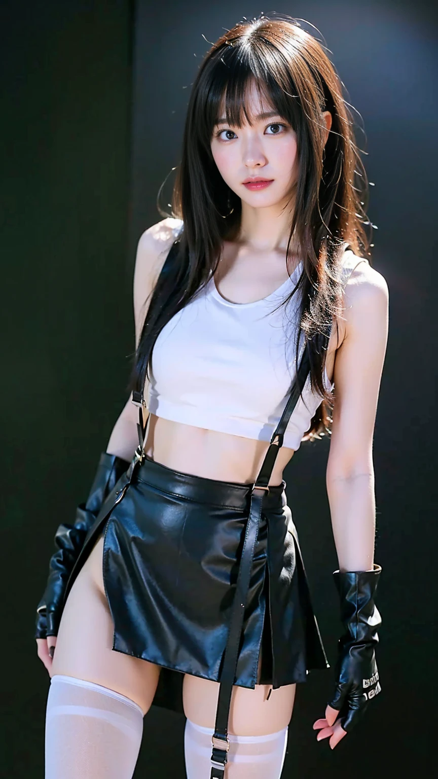 ((Top Quality, 16K, Masterpiece: 1.3)), Slender Beauties 1 Person: 1.3, (C Cup : 1.1, Slender Abs: 1.2), (Black Long Hair), (Ultra Detailed Face and Skin Texture, Detailed Eyes, Double Eyelids, Detailed Eyes), (Dark Blue Rubber: 1.2, BDSM, W 1.2, Dark Blue Corset with Collar: 1.2), Elbowed), Sharp Focus: 1.1 , Full body, 35mm lens, open mouth, from below