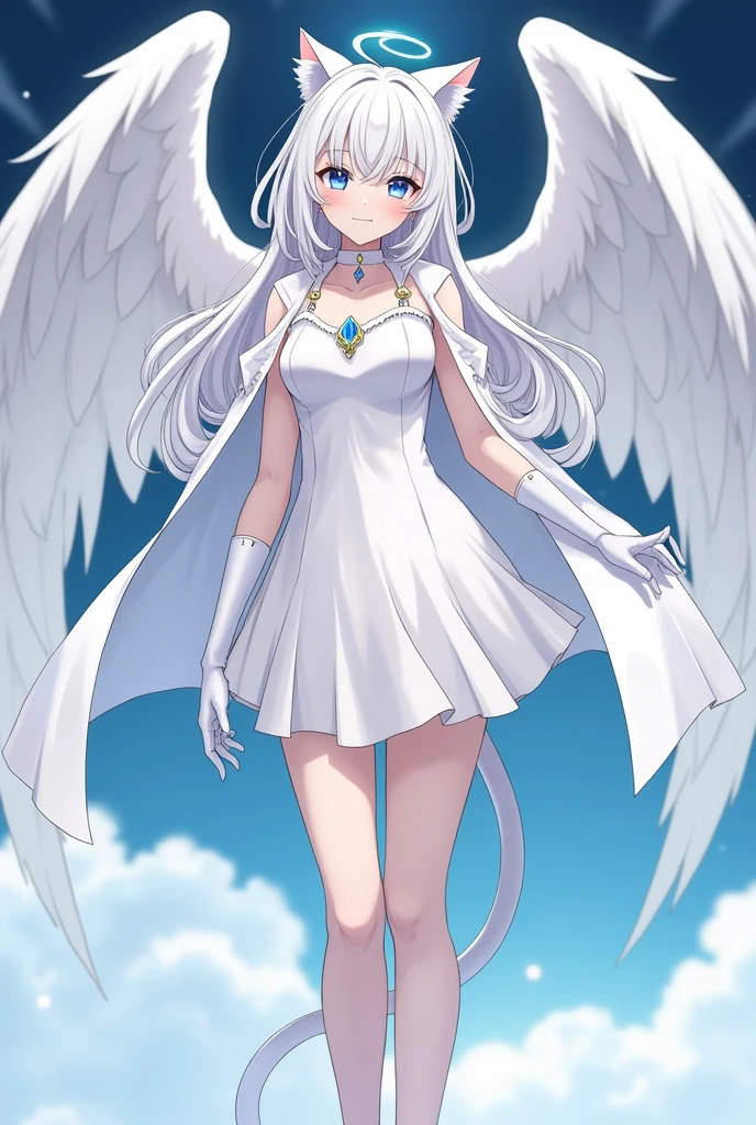 female anime vtuber model white hair blue eyes inside like the universe ...