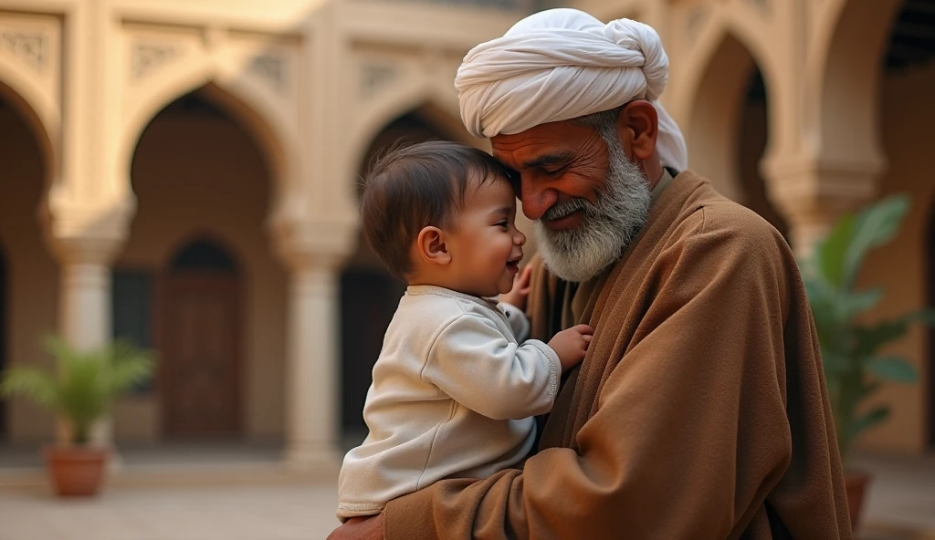 A muslim old man horny for baby