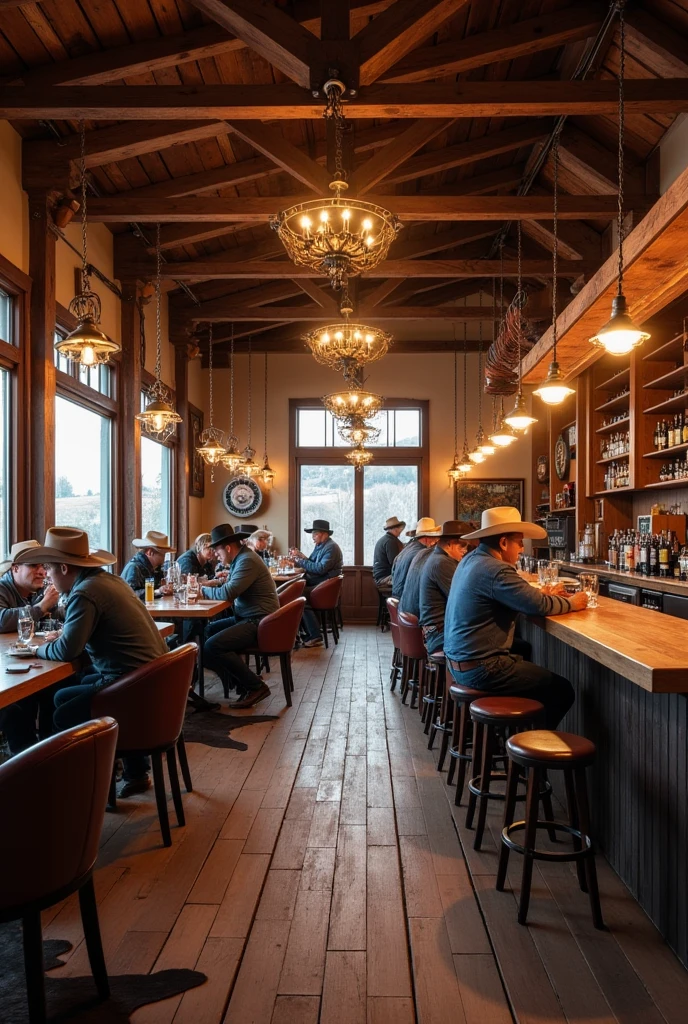 I designed the interior of a restaurant with a wild west theme