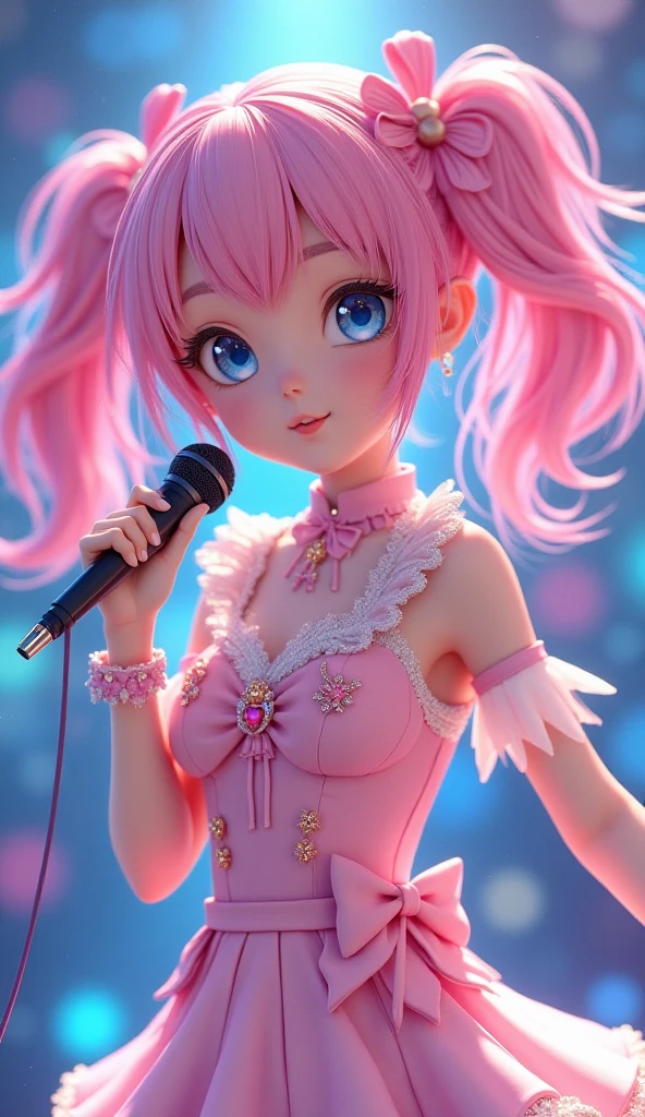 Cute Baby Chibi Anime,Idol singer,livestream,spot light