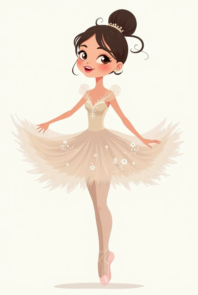 a drawing of a ballerina in a pink tutu with flowers on her head, bailarina, primeira bailarina, vestida de bailarina, bailarino, Ballet style pose, usando um tutu, graciosa, ballet pose, Directed by: Zsuzsa Máthé, BALLET, Pose tensa, Directed by: Elina Karimova, charicatura, Directed by: Marie Angel, by Alice Prin
