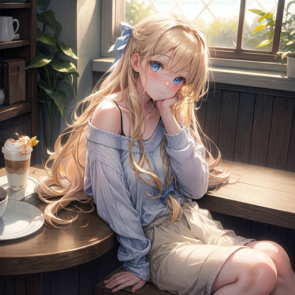 (Top quality illustrations:1.2), (pretty girl:1.1), (1 Girl、17 years old、Top quality illustrations:1.2), (1 Girl、Kind eyes、blue eyes:1.2)、blonde、Semi-long hair、mature、Beautiful breasts 、Transparency、topless、((Full nudity))、Standing、summer、blue sky、Sweat、profile、Drink water、PET bottles、Wet、