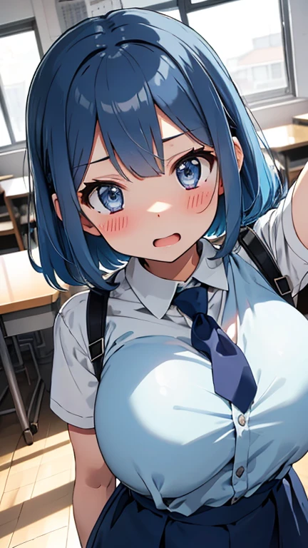 (Masterpiece、Highest quality、Very detailed、4K)、One Woman、17 years old、Big Breasts、suspenders、stand、((Confident々))、smile
