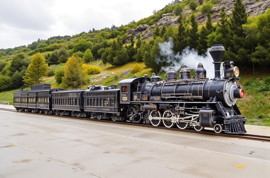 3-car steam locomotive