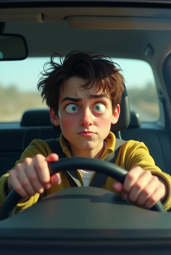 Make a car now a john name boy drives a car
Oh no he got accident