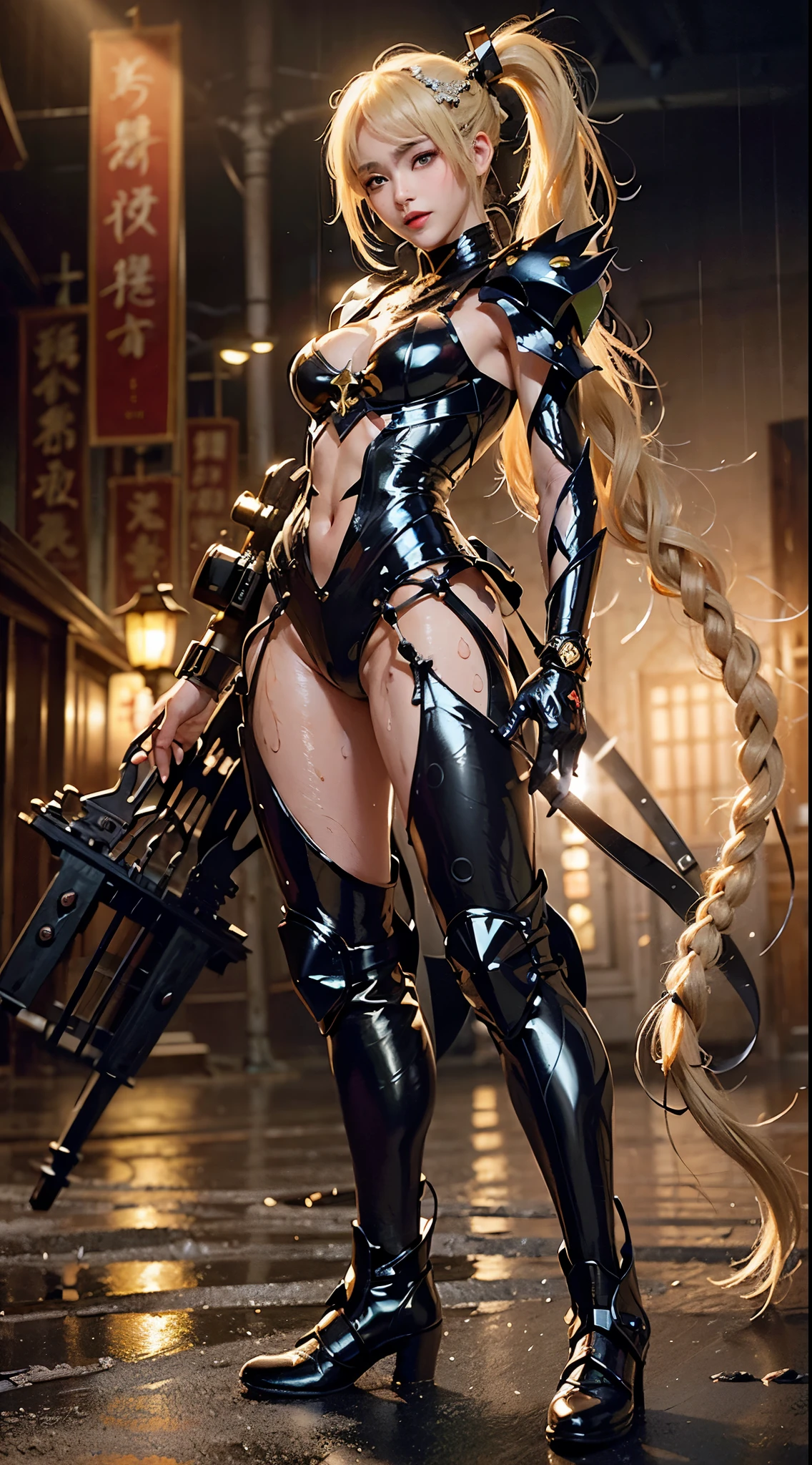- [ ] Full body photo, photo, Sharpness, unique 850 4, Koda850 k portrait camera, F1.6 lens, ultra-realistic textures, spectacular light textures, Cinestil 800 fashion mechanics, Beautiful girl with accentuated slender abs: 1.4,Six Pack Abs: 1.4, Bust Botox,standing on tiptoe, long legs, blonde fluttering in the wind, brown hair, long hair, female warrior costume, ((wearing a torn sheer costume of a superheroine)),(no no panties, no bra)),sweating,wet,wet crotch,wet thighs,(futuristic sci-fi battle fashion,elbow and knee cyberpad, cyberglove: 1.1), ((torn costume)), belly and navel visible, thin sheer costume, torn lower chest, shredded costumes, broken golden shields and battle spears,cyber long combat boots with golden knee pads, golden shoulder armor and combat gloves, anatomical, (futuristic sci-fi battle fashion, cracked elbow and knee cyberpads, torn cyberlong boots, torn cybergloves: 1.1), ((the tip is protruding, the areola protrudes, the shape of the pubic area is clearly visible))),pain,((( tears flow, cry with pain)),(wide prison with sunlight)),dark fantasy, peeling of the ceiling, broken slabs, rebar between cracks, realistic material details, extreme details, ultra-realistic materials, broken walls,blood,junkyard, blood splattered on the face, blood splattered, realistic, (bruises, dirty, ripped clothes, skimpy clothes, blood: 1.3), torn cloak, Torn pantyhose, restraint, ((straddling the iron bar)),(tied perfectly by iron chain), restraint, slave, collars, contempt, (chained), chains digging into the crotch, hands tied behind the back, invisible hands, ((4 chains hung from heaven)), metallic shackles and fetters, wet crotch clearly visible, ((iron pipe into the crotch)), ((both wrists are restrained above the head)), (((left leg tied at the knee is suspended)), Five chains connect his hands and legs and neck, chains from his left knee to heaven, chains of rusted iron, (A thin metal drill from the crotch is stuck in the ground))), 10 chains radiating fr
