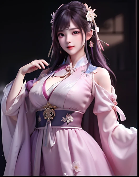 (Finest quality)),(A high resolution),(ultra-detailed art),(Meticulous portrayal),((Best Anime)),(Finest works of 

art),sharpness,Clear,Ultra-Precision Art,The art of astounding depiction,(masterpiece),

short Hair ponytail, short ponytail, purple hair, vibrant purple hair, extremely detailed hair, detailed bangs, with bangs, 
pretty face, beautiful lips, soft lips,pretty face, close up face,serious face, pretty nose, beautiful nose,
pretty eyes, beautiful eyes, detailed eyes, perfect eyes, green eyes,


clear skin,white skin, soft skin,  small bust, smooth skin,
korean girl, korean beauty, irene, red velvet irene, 
purple skirt, detailed skirt, mini skirt, female samurai clothes, female samurai top, ronin clothes, japanese robe covering arms, show cleavage,



cool pose, full body, detailed thighs, detailed legs,
super low-angle shot, no background,looking at camera,

