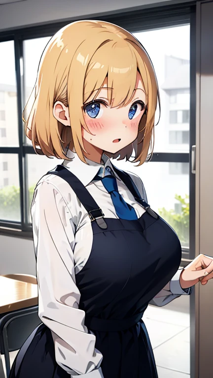 masterpiece　blonde　Bob　high school girl　small　Big Breasts　Are crying　cardigan　whole body　Gal Detective　thin