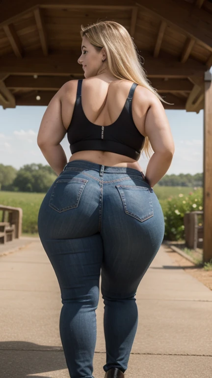 ((Best Quality, 8K, Masterpiece: 1.3)), Chubby woman smile  ((best quality)), ((masterpiece)), (detailed), perfect face, USA woman fat in a dark-blue shirt and blue denim skirt walking down a street, thicc, she has a jiggly fat round belly, bbwchan, wearing tight sexy clothes, skinny waist and thick hips, widest hips, her belly is fat and round, soft curvy shape, hyperrealistic full figure, wearing a cute top, wide hips, cropped shoulders，Bare belly,(big assa:0.7),show legs,, thicc, beautiful thick female, beautiful curvy female,, Tall and tall，clear curvy details, curvy hourglass figure, alluring plus sized model, bbwchan, Voluptious body, Curvy model, Curvy body, Be red in the face, 1girll fat , a matural female, A MILF, the golden ratio,(Kpop idol),(Oil skin:1.2),(Oil skin:1.1) background High quality, HD, realistic, HDR. mountain refuge in grey stone, blends into the panoramic view of the mountain, spring landscape (green and flowery), edelweiss, lake, stream that winds, sunset, cool breeze. welcome mountaineers and hikers.