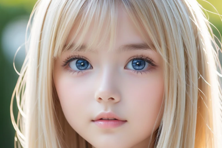 high quality、最high quality、Photorealistic、Raw photo、Real、超Real8K CG、Super detailed、High resolution、masterpiece、1 Girl、Super long hair、Light blonde hair、Bright Blue Eyes、Detailed face and eyes、Close-up、Intricate details、Detailed Texture、details、details、A perfectly beautiful face、Messy silky beautiful light blonde hair、Beautiful cute girl 、Very beautiful beautiful bright pale sky blue big eyes、Very super long beautiful blonde silky shiny hair、Long beautiful bangs、Very big eyes、Small Face Beauty、eyeliner、very white shiny skin、Gloss Face、Cheek gloss、Hair above the eyes、片Hair above the eyes、Hair between the eyes、