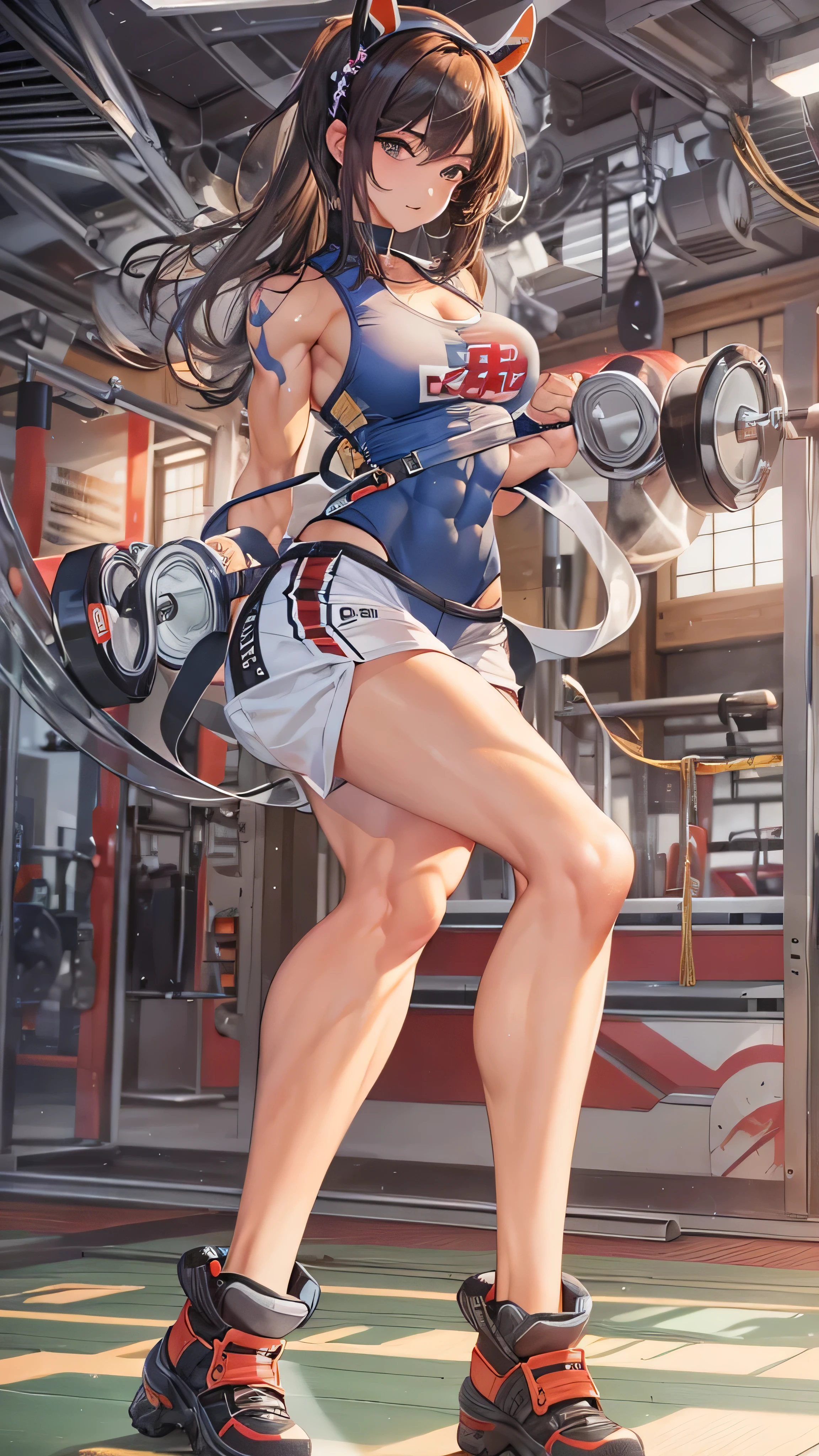 ((Chun li)), ((descomunal tits)), ((naked tits)), (front squat)), ((gym clothes)), ((perfect body)), ((high quality)), ((best quality)), ((at the gym)), ((gym body)), ((perfect legs)), ((big ass)), ((detailed)), ((best quality)), ((garter belt)), ((alone)).