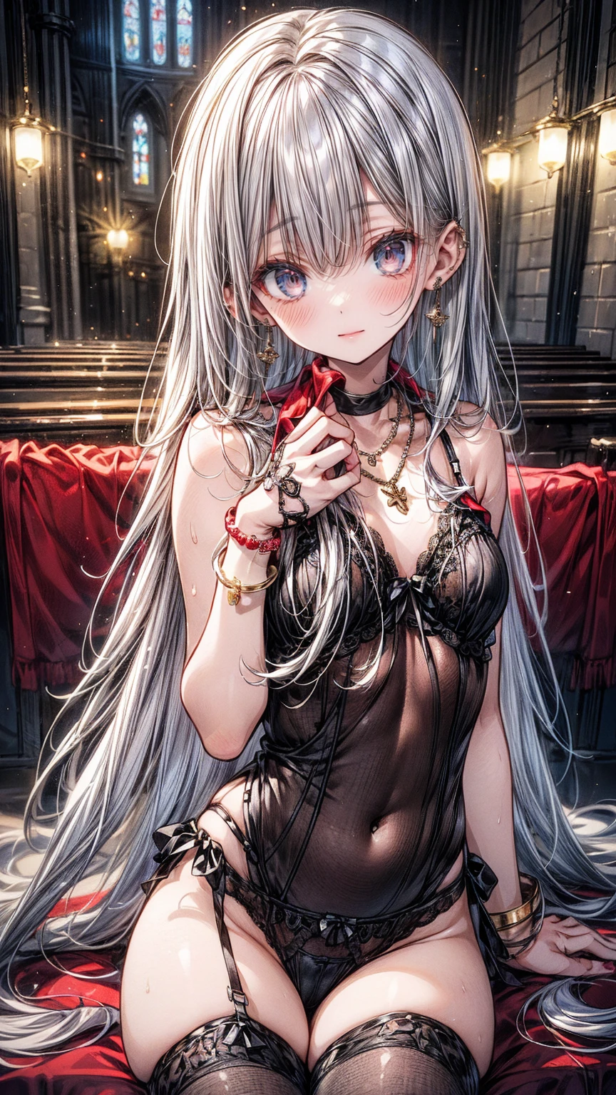 8K, High resolution, Ultra-detailed, (masterpiece:1.4), highest quality ,  Sakamata Chloe,(((hetero))),Asymmetrical Hair , Silver Hair ,  double-parted bangs , Grey Hair ,   In her room , Long Hair ,  large breasts, Striped Hair ,kneeling,open mouth, Fellatio ,Paizuri, breasts blowjob,Blowjob, Penis on Face,1boy, veiny penis , evil smile,nude,naked,nsfw,