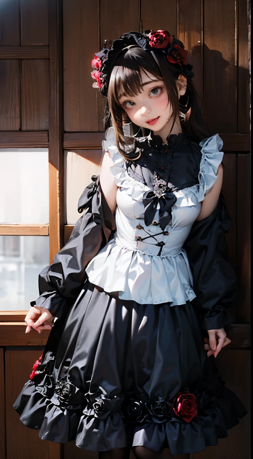 (masterpiece:1.2),8k, beautiful, high quality,  ((Amazing Artwork:1.5)), 
 ((Flexible and sexy posture:1.5)),(nsfw:1.3),

(gothic lolita:1.6),((ruffle,decoration rose dress:1.8)), (flower hair ribbon),thighhighs, 


Cute girl, ((White skin:1.6)), (ahe face:1.8), ((Slim girl:1.5)), (:1.5),  (( girl:1.5)),  

pov,(naughty:1.7),(slut:1.8),

(On a dirty torture chamber:1.5),  moody lighting, prison, 
full body shot, 
