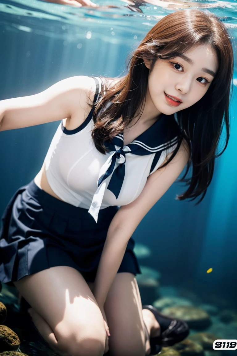 最high quality、high quality、best image quality、8K、最High resolution、High resolution、最high quality、masterpiece、RAW photo、whole body photos、Realistic human body in every detail、Realistic skin in every detail、Realistic face in every detail、Realistic eyes down to the details、Realistic lips in every detail、Realistic teeth in every detail、Realistic ears down to the last detail、Realistic hair down to the last detail、Realistic arms down to the last detail、Realistic reproduction of every detail、Realistic fingers in every detail、(fine hands、thumb1reference4)、Realistic feet in every detail、Realistic feet in every detail、Realistic breasts down to the last detail、((beautiful japanese girl))、(japanese model), (japanese woman)、((18 year old beautiful girl))、(black hair)、(straight hair)、(ponytail)、((whole body))、((beautiful upturned chest))、(stylish slim style)、(whole body glossy skin、Fair skin)、Detailed and realistic human body、detailed realistic skin、detailed realistic face、detailed realistic arms、detailed realistic fingers、Detailed realistic feet、detailed realistic breasts、Crop top sailor suit(Summer use)、Crop top sailor suit(Winter use)、Sailor Mini Skirt、japanese 、soft natural light、jungle with waterfall、waterfalls of different heights、big waterfall、waterfall with force of water、((Sit on a rock in front of the waterfall(spread your legs wide open))、((Roll up the Sailor Mini Skirt by yourself(showing off sexy panties))、((A big waterfall is visible in the background.))、((It gets wet and see-through(Crop top sailor suit))、((bathe in waterfall water(Soaked skin from head to toe))、((Water dripping from the skin))、((sailor suitが濡れて肌に張り付く))、((The shape of her nipples is clearly visible even through her sailor suit.))、((sailor suit、Water dripping from sailor skirt))、angle from below