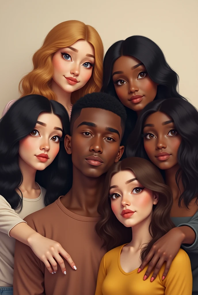 A Brazilian couple with short curly brown hair and brown skin, and girl with curly brunette hair with snow white skin and both with brown eyes