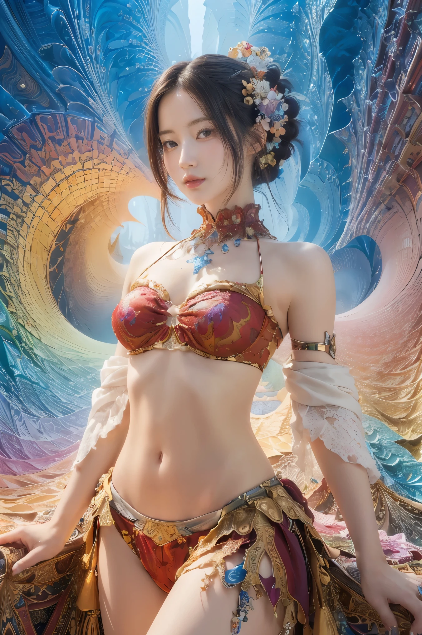 (masterpiece, top quality, best quality, official art, beautiful and aesthetic:1.2), (1girl), extreme detailed,(fractal art:1.3),colorful,highest detailed