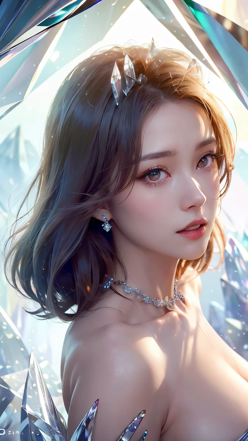 (best qualityer, 4K, 8k, high resolution, work of art: 1.2), (super verbose, realisitic, Fotorrealisitic:1.37)A Beautiful mix Russian/Koream Woman 40 years with brown hair, bright white skin, middle lips, blue eyes in the South Korea.