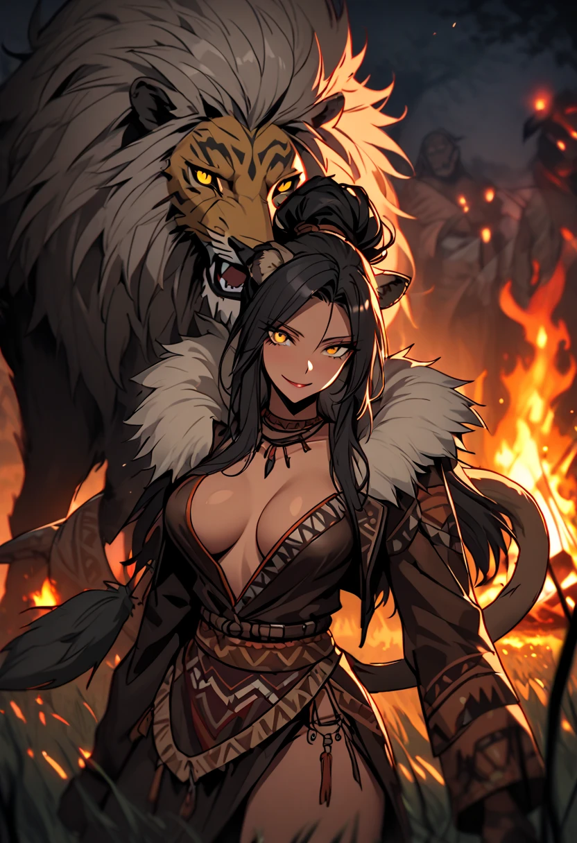 A female warrior with an embarrassed expression as a monster hugs her from behind, her breasts and nipples exposed, the monster licks the female warrior's pussy with his long tongue, in a damp cave, by torchlight, erotic, R18, SEX, medieval European worldview,Best quality, ultra-realistic and highly detailed colors, lots thing, unbelievably huge saggy breasts, tight waists, super beautiful women, one shot per screen,