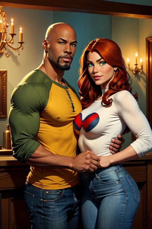 (((Poison Ivy))), (((Superman))), High quality, best quality, masterpiece, (((1boy, 1girl))), (((hetero:1.5))), mature woman, curves, long wavy redhead hair, green eyes. cleavage. (((woman wearing strapless black leotard))), nsfw, (((couple focus))), (((lots of cum))), (((ahegao, screaming orgasm face))), (((nursing handjob, breast sucking, breasts in mouth, large breasts)))