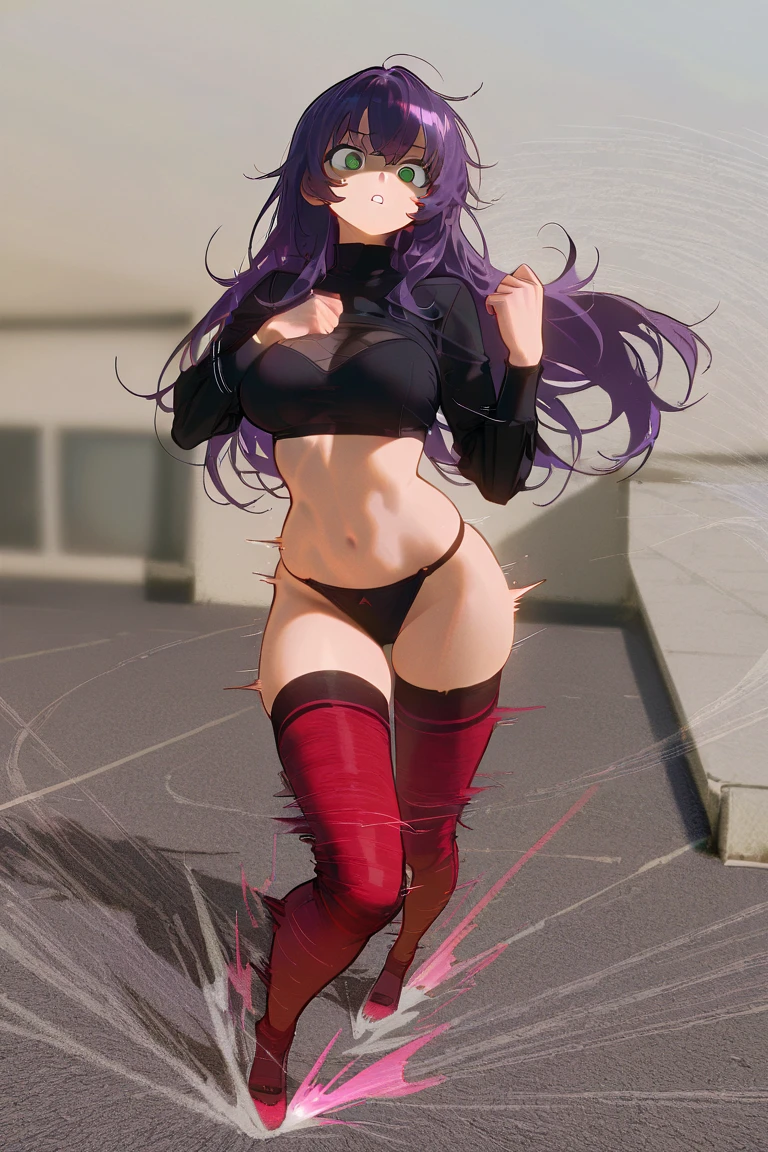 otima qualidade, obra prima, feminino, Jessie, long hair straight back, olhos azuis, de costas, bunda empinada, uniforme de foguete da equipe branca, sexy, sbikini, Pose envergonhada, esbelta, magra, luzes ambientes, detalhadas, luvas pretas curtas, r vermelho na roupa, Standing in a city, Saia, brincos