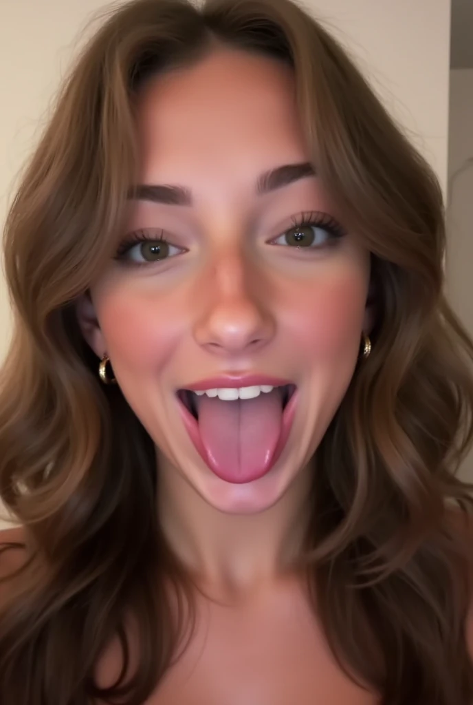 Sexy teen naked with tongue reaction