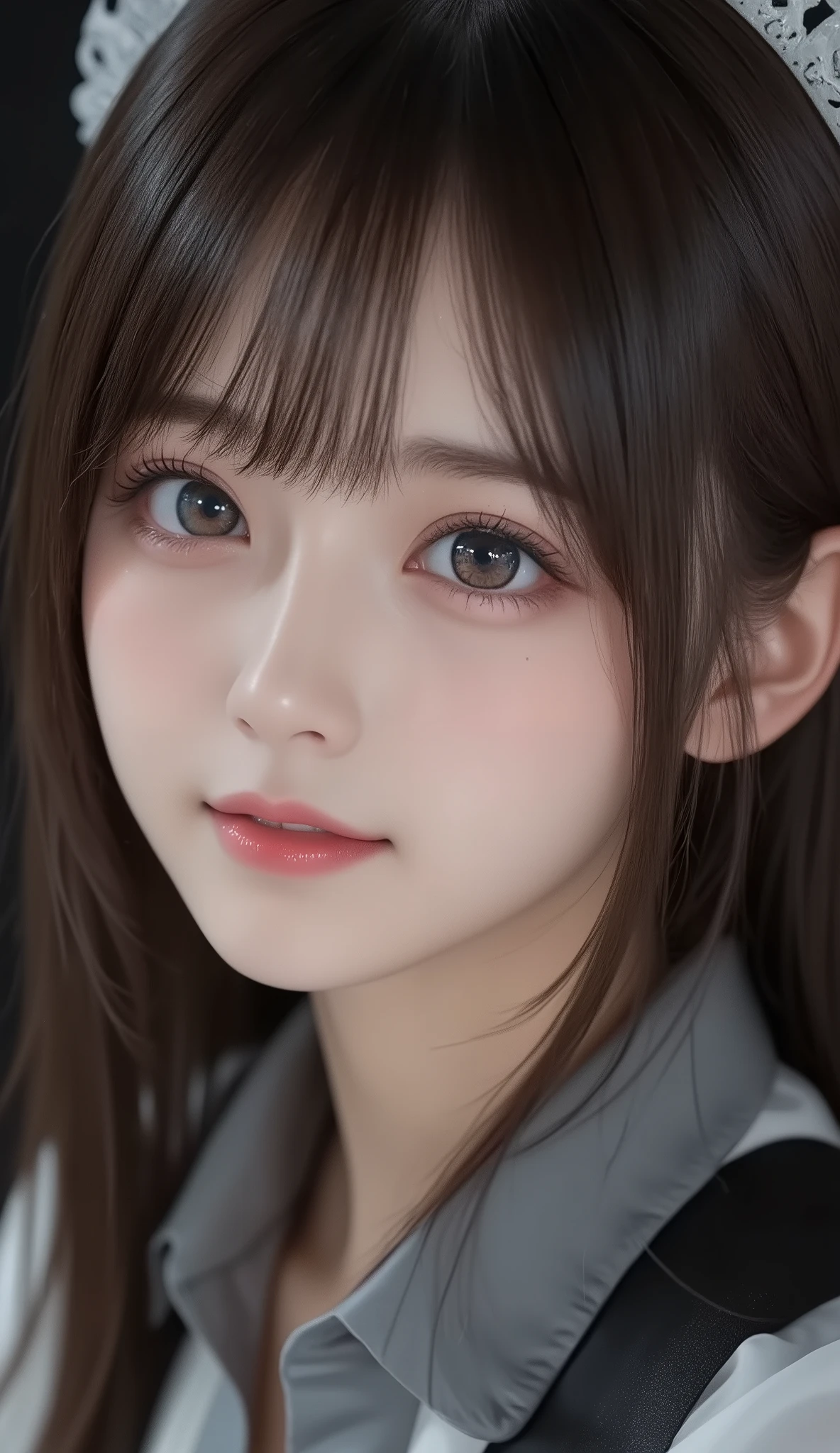 8k, super high resolution ,   best quality, Masterpiece,rule of thirds,golden ratio, surreal, photos,  one woman,(  girl :1.3), is cute , is cute 顔, Beautiful Eyes in Every Detail , 細かく Details, mature woman, princess,full body,smile, black hair,drill hair,ID photo,future, brutal cyberpunk woman , luxurious and beautiful ,(( traditional nun )), ((Shiny Costumes)),  very delicate expression ,  delicate eye depiction,  erotic, Healthy body shape, (( 1 female)), Height: 160cm, (( Thin Thighs)),  shiny,((透明でShiny Costumes)), ((Great Hall)) ,(  Thin Waist:1.4)、( Beautiful :1.4),  pink lips, profile,(((  ideal body shape))),Small bust, A cup :2,、 portrait:2、  perfect anatomy 、鮮明な  Details、  Details, thin lips,Perfect and beautiful face  ,完璧で is cute 顔,   Meticulous Skin  ,  Perfect Limbs 、  Thin Waist,  surreal,Light and Dark,  Fashion Magazine Cover ,glowing 