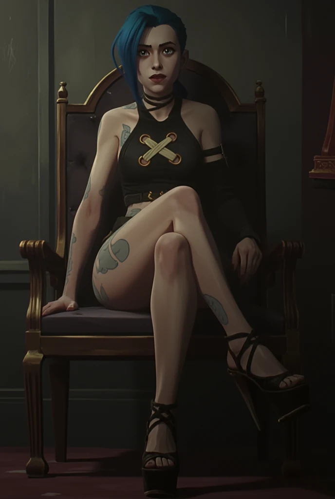 Goth, sit a chair, Tattoos, queen