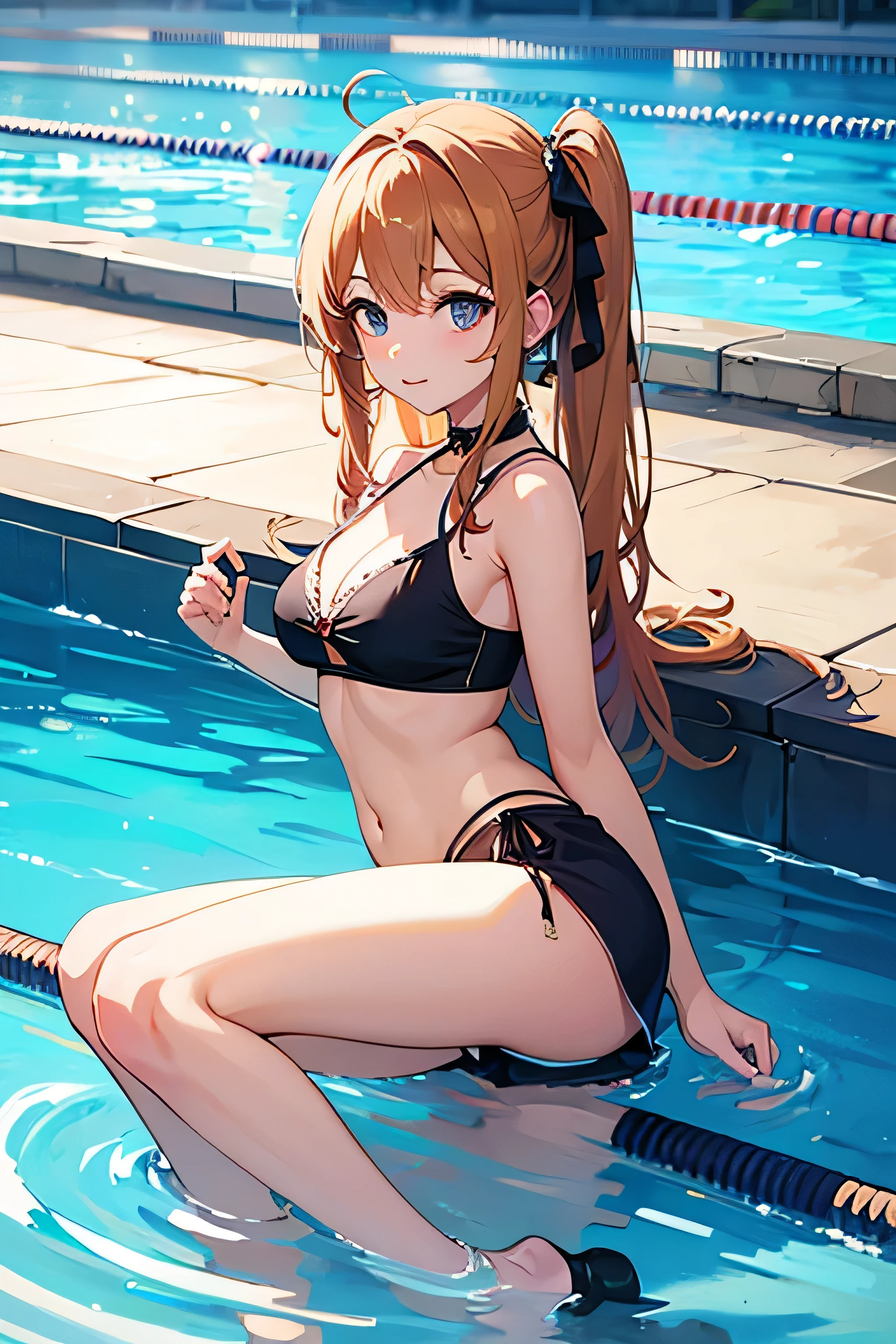 Best quality at best,one-girl,bare-legged,Lying on a white bed,soaking wet,Drenched,spread their legs,Yellow Bikini,Embarrassing,Very shy,dreads,The face is red,seductiv