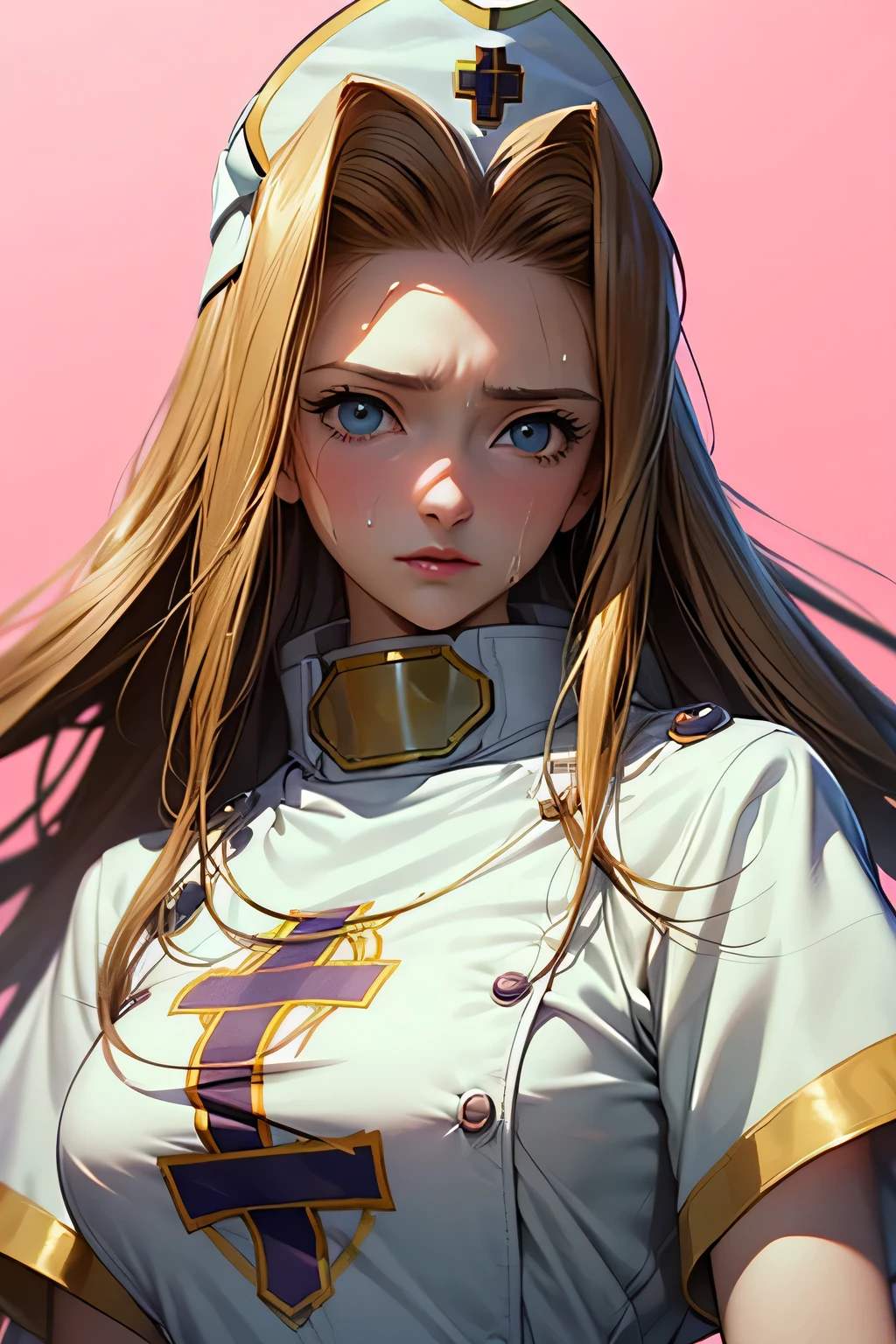 perfect anatomy best quality, highest resolution,(((Shiny clothes shiny nurse hat sweat))) Tales of Phantasia mint
