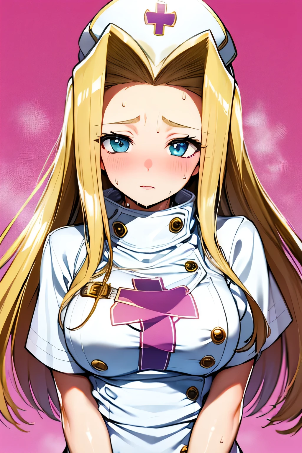 perfect anatomy best quality, highest resolution,(((Shiny clothes shiny nurse hat sweat))) Tales of Phantasia mint