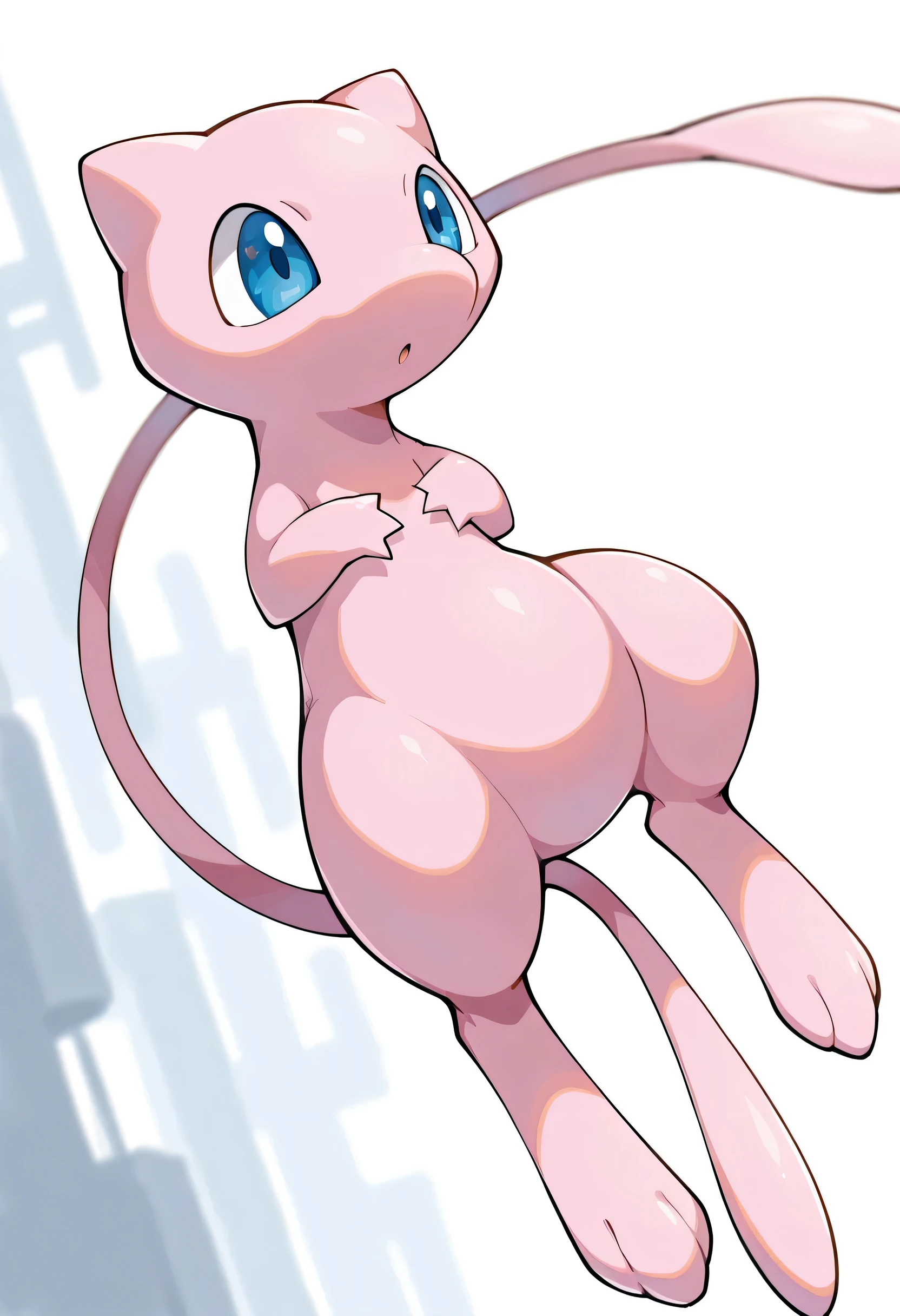 mew, \(pokemon\), pink_body, (shortstack), wrinkly, floating_midair, really_glossy_skin, (clear_coating), tiny_breasts, female, (by slugbox), (by shikaro), (by Inno-Sjoa), (by asaneman), [by Vksuika], bottomheavy, slightly_chubby, ((broad_hyper_wide_hips))), (prominent_wide_thigh_gap_1.5), large_anus, ((extremely_massive_plump_hyper_labia)), skinny_digitigrade_feet, tail, (perfect_eyes), sexy, seductive, (1080p), (best quality), (masterpiece), digital_art,