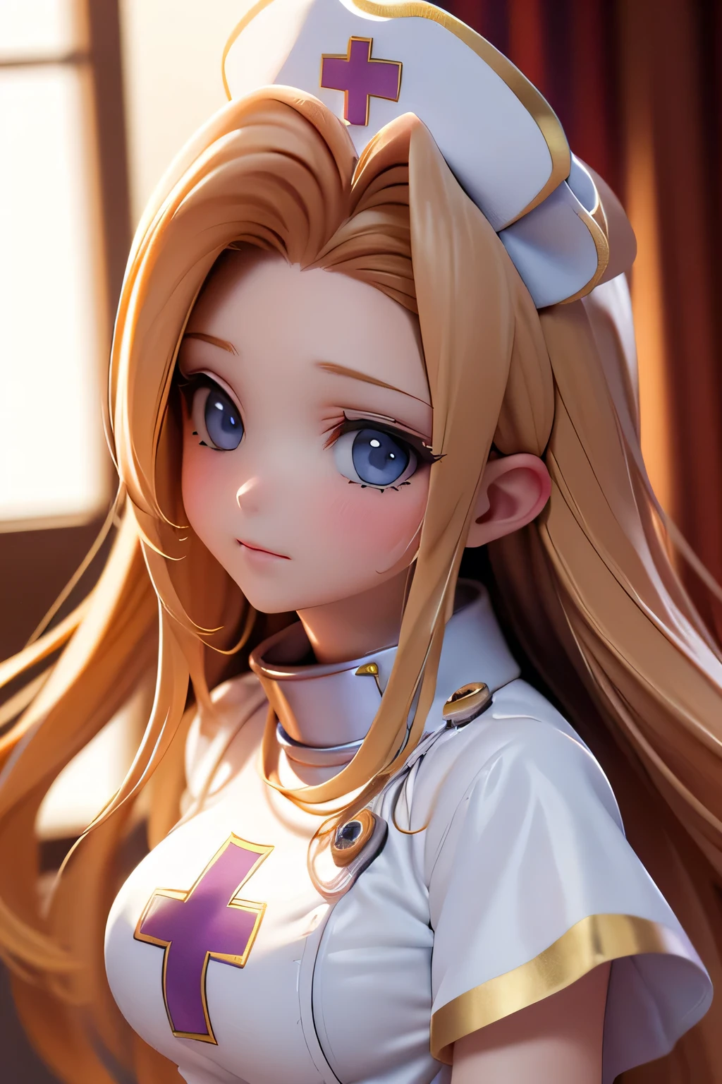 perfect anatomy best quality, highest resolution,(((Clothes with metallic luster shiny nurse hat))) Tales of Phantasia mint