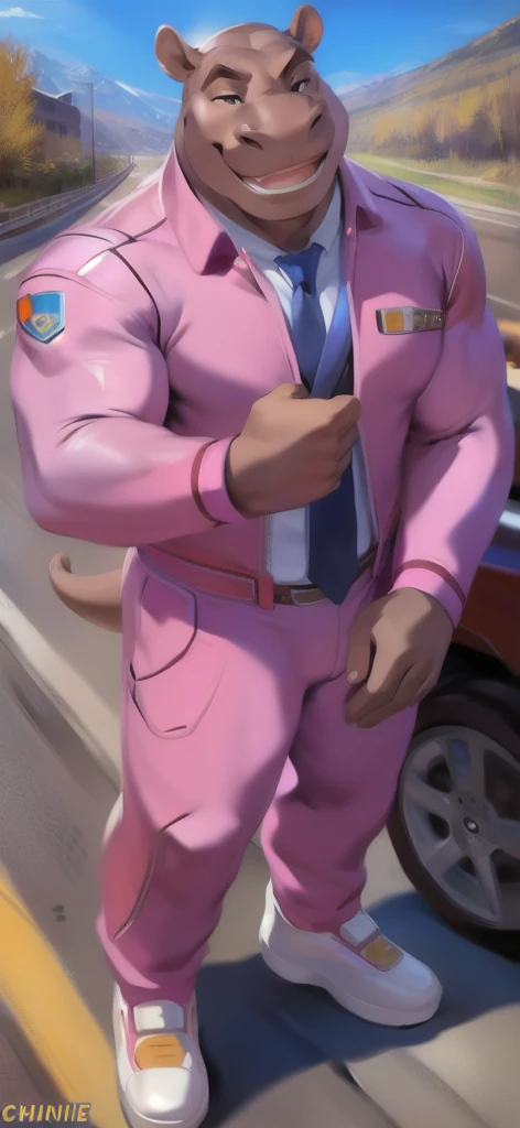 score_9, score_8_up, score_7_up, rating_explicit, source_anime, man, y suspenders, torn pants, collars notched, driving glove, gradient hair, tie strawberry Print, underwear