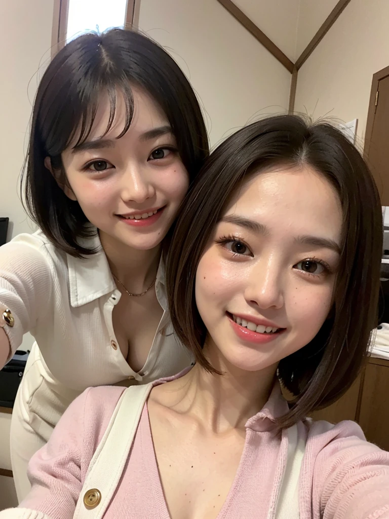 Highly detailed 8K wallpapers)、Sharp focus、In detail、Drama、Delicate and beautiful 、15-year-old student、Sheer white shirt、Dark blue pleated micro mini、Light Brown Hair、shortcut、sexy、Laughter、Looking into the viewer、Beautiful graphics、Bright school building、Full of students、Please show me your whole body、Thin and flat chested、Emphasize the chest、Nipples