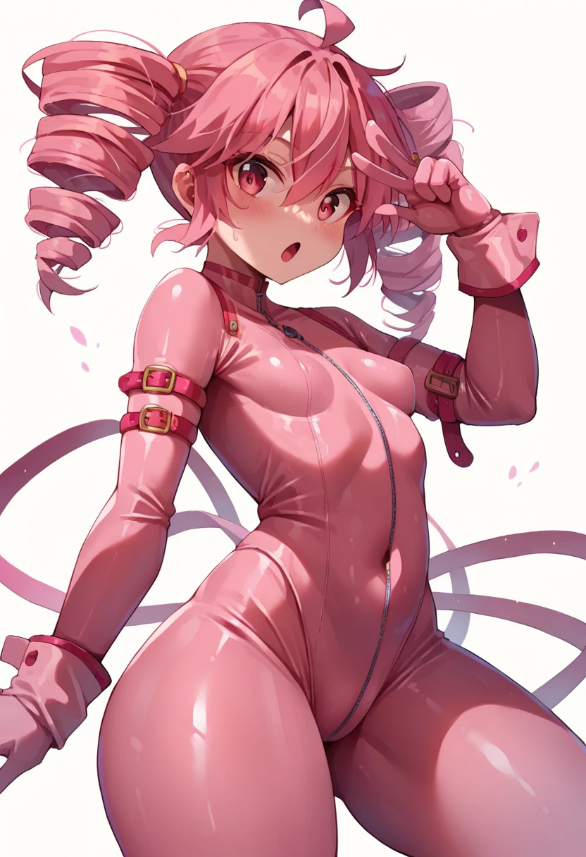 steam, from below,(8k, RAW Photos, Highest quality, masterpiece:1.2), (Realistic, photo-Realistic:1.37), Professional Lighting, squatting,open legs,NUDE, legs up,heart shaped pupils,ahegao,fishnet thighhighs,high heels,arms behind head,(nsfw) ,,sweat,