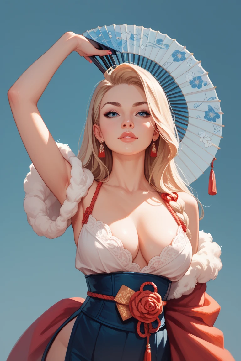 score_9, score_8_up, score_7_up, score_6_up, rating_explicit, 1girl, ((18YO:1.2)), Adult, full lips, big clear eyes, light blue eyes, ((blond hair:1)), (long wavy hair: 1.2),(Obra maestra: 1.4), (8K, realista, foto cruda, La mejor calidad: 1.4),,xuer Fairy in Clouds,Clouds,Fog,smoke,(full body:1.1),Fly,(float,fall:1.4),Dynamic Angle,Perspective,
medium breasts,(Scattered petal:1.3),exposed collarbone,exposed shoulders,exposed abdomen,colorful costumes,Cyan red ribbon,(Detalles de la cara: 1.5, ojos azules brillantes, hermoso rostro, ojos bonitos, Contorno del iris, labios delgados: 1.5, Thin, sharp pale eyebrows, Long, dark eyelashes, double tabs),(manos perfectas: 1.4) ,( perfect anatomy) More detailed 8K.motor irreal:1.4,UHD,La mejor calidad:1.4, fotorrealista:1.4, textura de la piel:1.4, obra maestra:1.8,obra-prima, mejor calidad,objeto Objeto], (detailed face features:1.3),(Las proporciones correctas),  (pose vaquero), (colores brillantes),( nubes esponjosa white gigantes :1.4),( perfect anatomy), (detailed face :1.4),( estilo encaje lingerie orange :1.4) 
