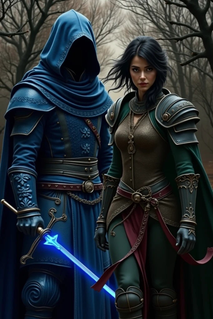 Medieval Europe,at night,An assassin in night clothes,Lurking behind a noble man。Mid-ground composition,Game illustration style,Magic style,Suitable for card illustrations。