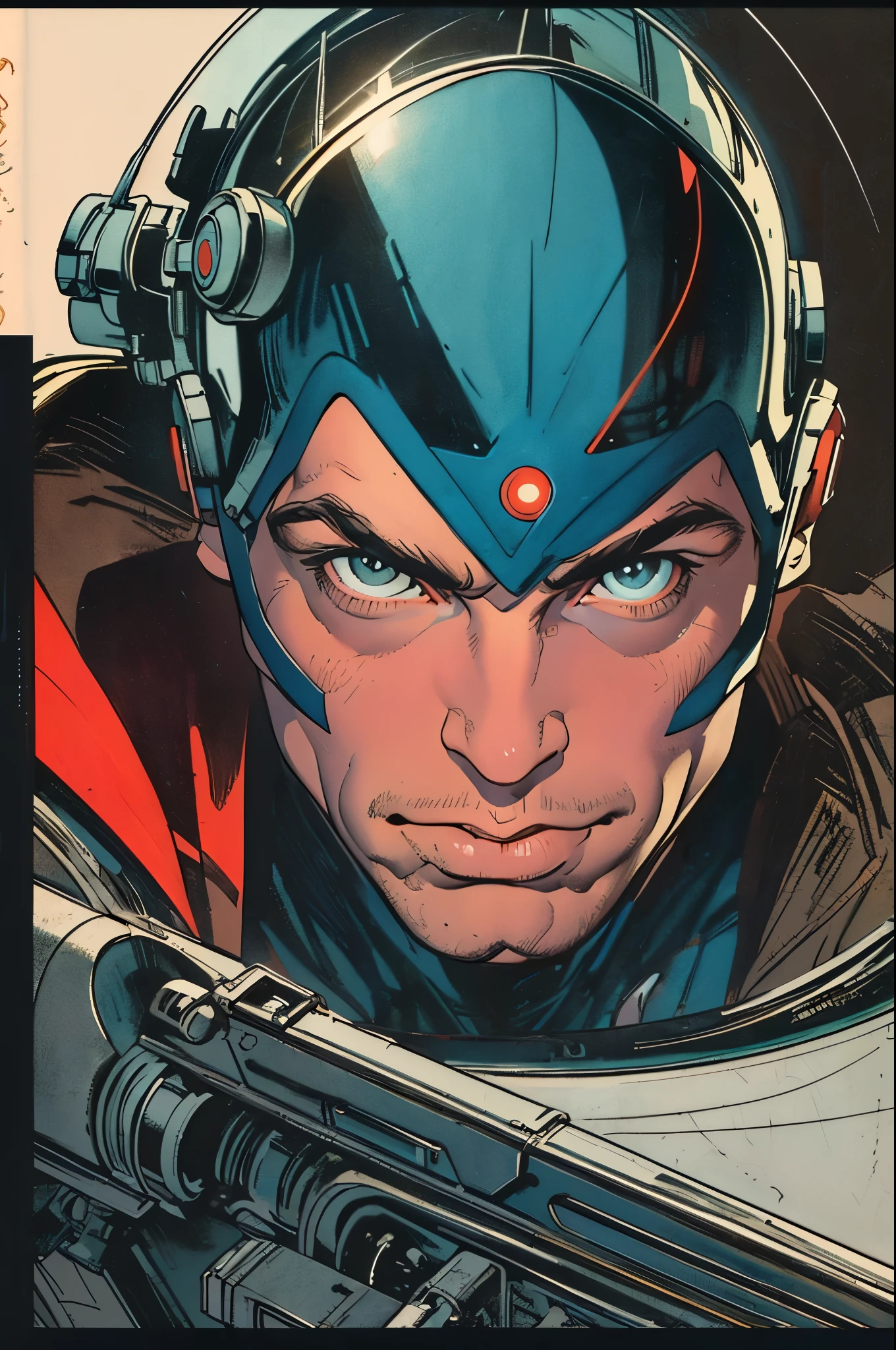 (((masterpiece,ultimate best quality))),(retro vintage movie poster),(((futuristic))),(((background: Incredibly Simple))),ultravoyager stranger man