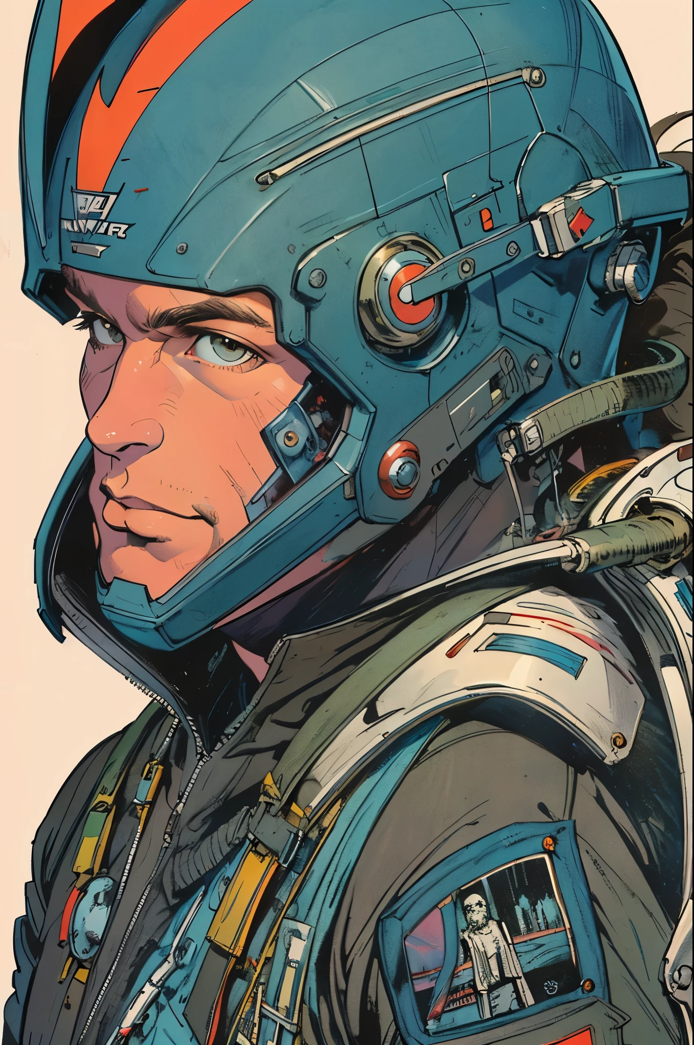 (((masterpiece,ultimate best quality))),(retro vintage movie poster),(((futuristic))),(((background: Incredibly Simple))),ultravoyager stranger man