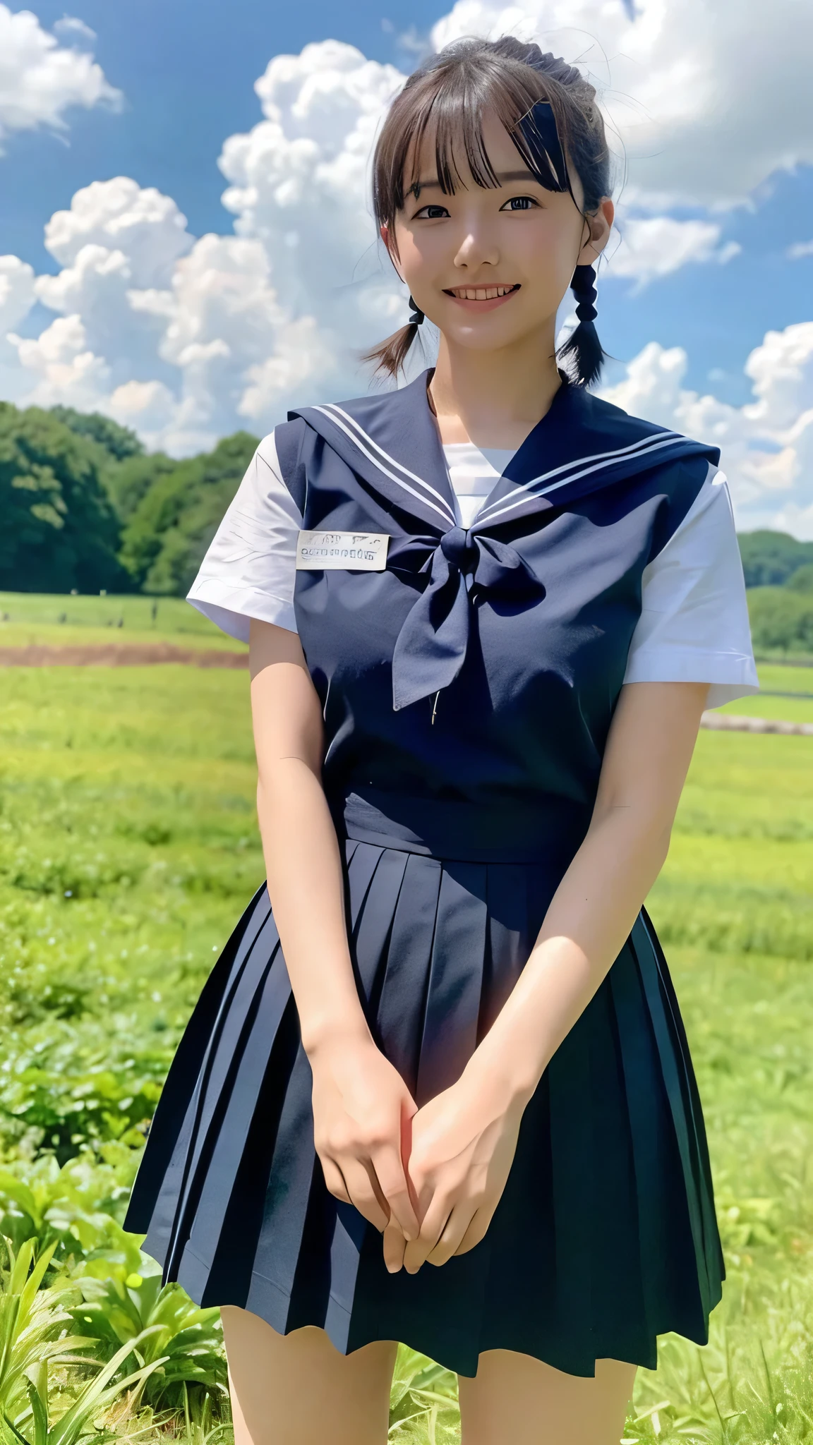 Close up portrait of woman walking in park in sailor suit、Japan Person Model、Young Sensual Gravure Idol、Young cute gravure idol、Realistic Young Gravure Idol、Realistic sensual gravure idol、Young gravure idols、sophisticated gravure idol、奈良美智、Young skinny gravure idol、beautifull asian girl ever、oppai、cute little、Rear view、turned around、