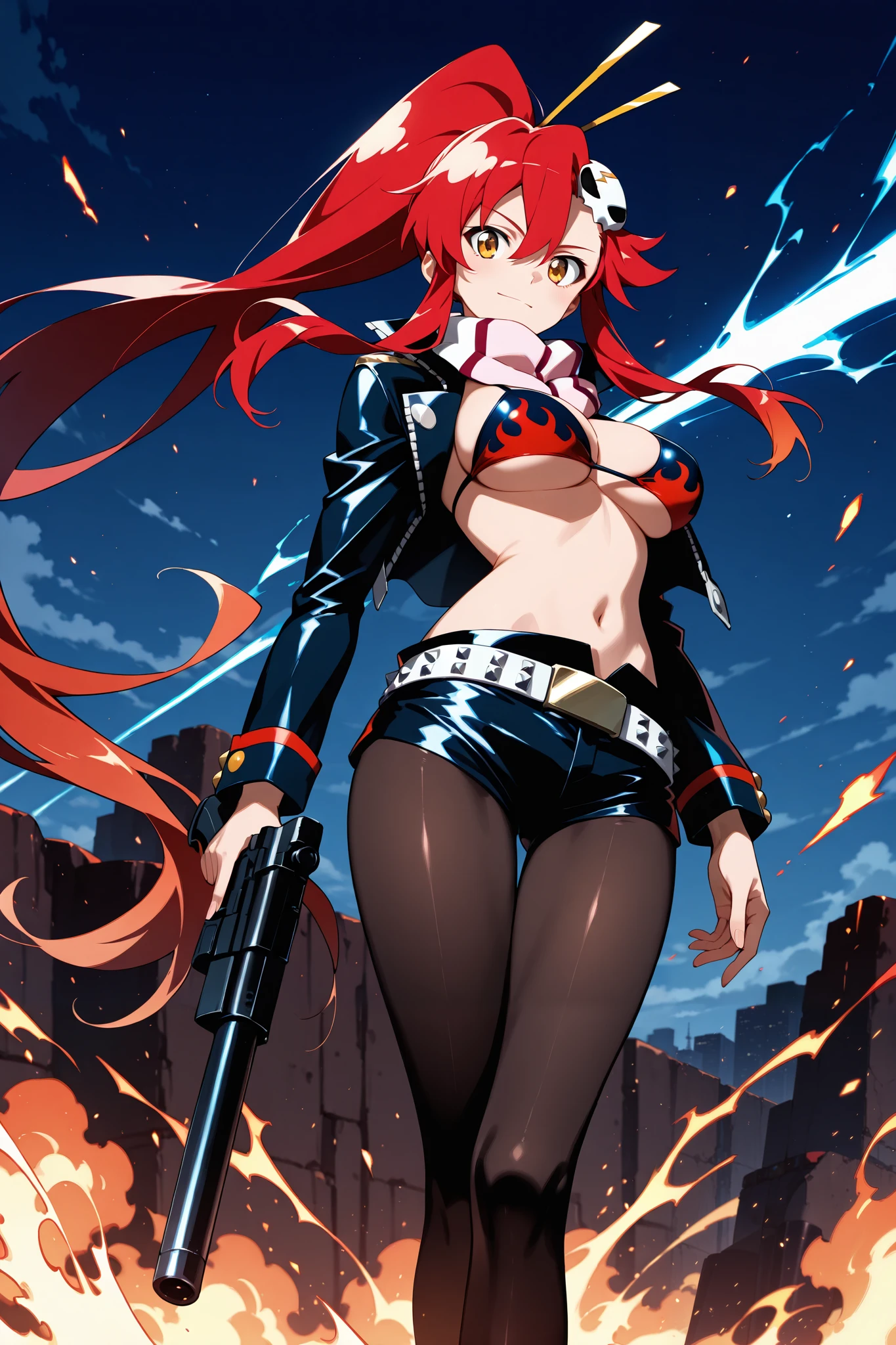 Create Yoko, is a prominent character in the anime series "Gurren Lagann." She is a striking and resourceful character known for her fiery red hair
