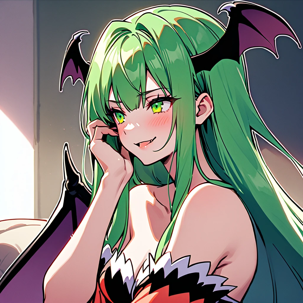 morrigan aensland,head wings,pantyhose,1girl,long hair,green hair,breasts,leotard,demon girl,full moon,bare shoulders,animal print,large breasts,bat print,bat (animal),lips,bat wings,cleavage,green eyes,print legwear,parted lips,collarbone,arms up,
<lora:shinkiro_XL_v2:0.8>,