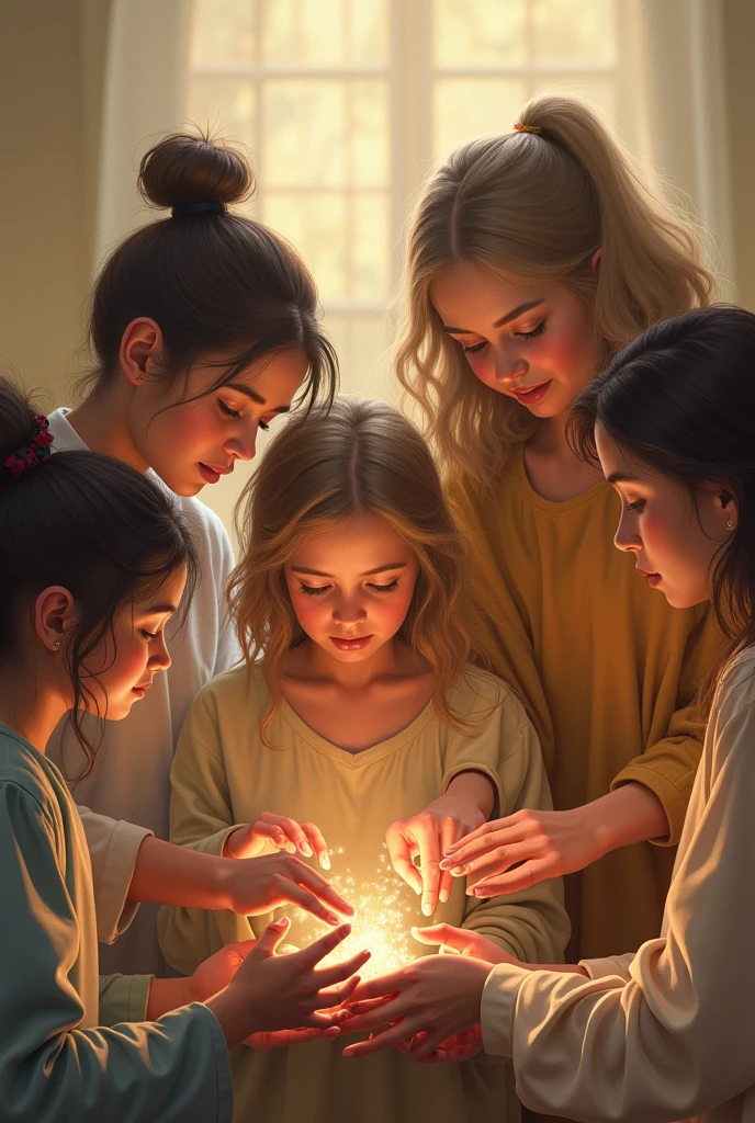girls only pajama party(girls from 8 to ) (with transparent nightgowns or lingerie as pajamas) in a calm and pleasant environment to play before going to sleep