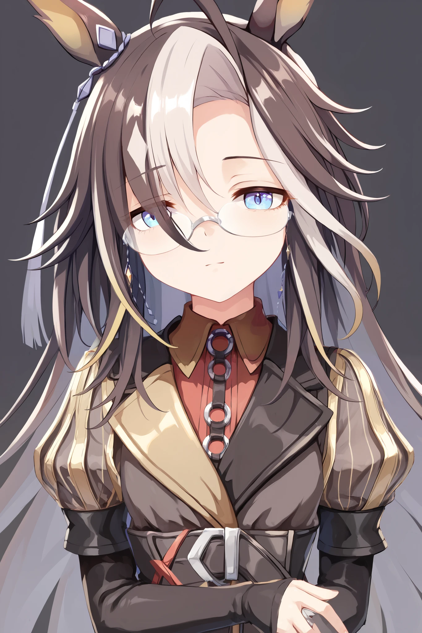score_9, score_8_ up, score_7_ up, 1 girl in the best, Alone,nsfw,masterpiece, top quality, High Definition , very detailed,Dream Journey,dreamjourney\( umamusume\),Glasses, SHINY SKIN