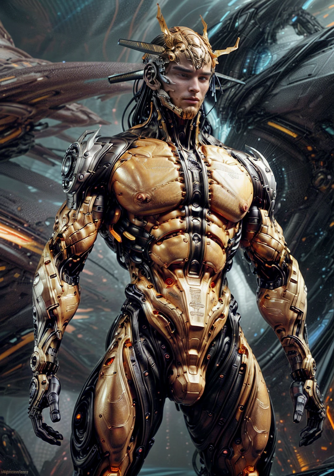((um homem ,)),(( olhos azuis detalhados, looking at the camera)), (( men in various positions)), (( with amulet around the neck)),(( pernas fortes)), (((peito forte)),(( Man, com um rosto perfeito)), (((Um verdadeiro rei)),( ao fundo: Antares Station with Spacecraft Landing Gear , estrela Antares, )), ((uma cidade estrela de Antares)), ((homem forte e sexy nu)), ((Antares Station)). 32k ultra |, Ultra HD |
