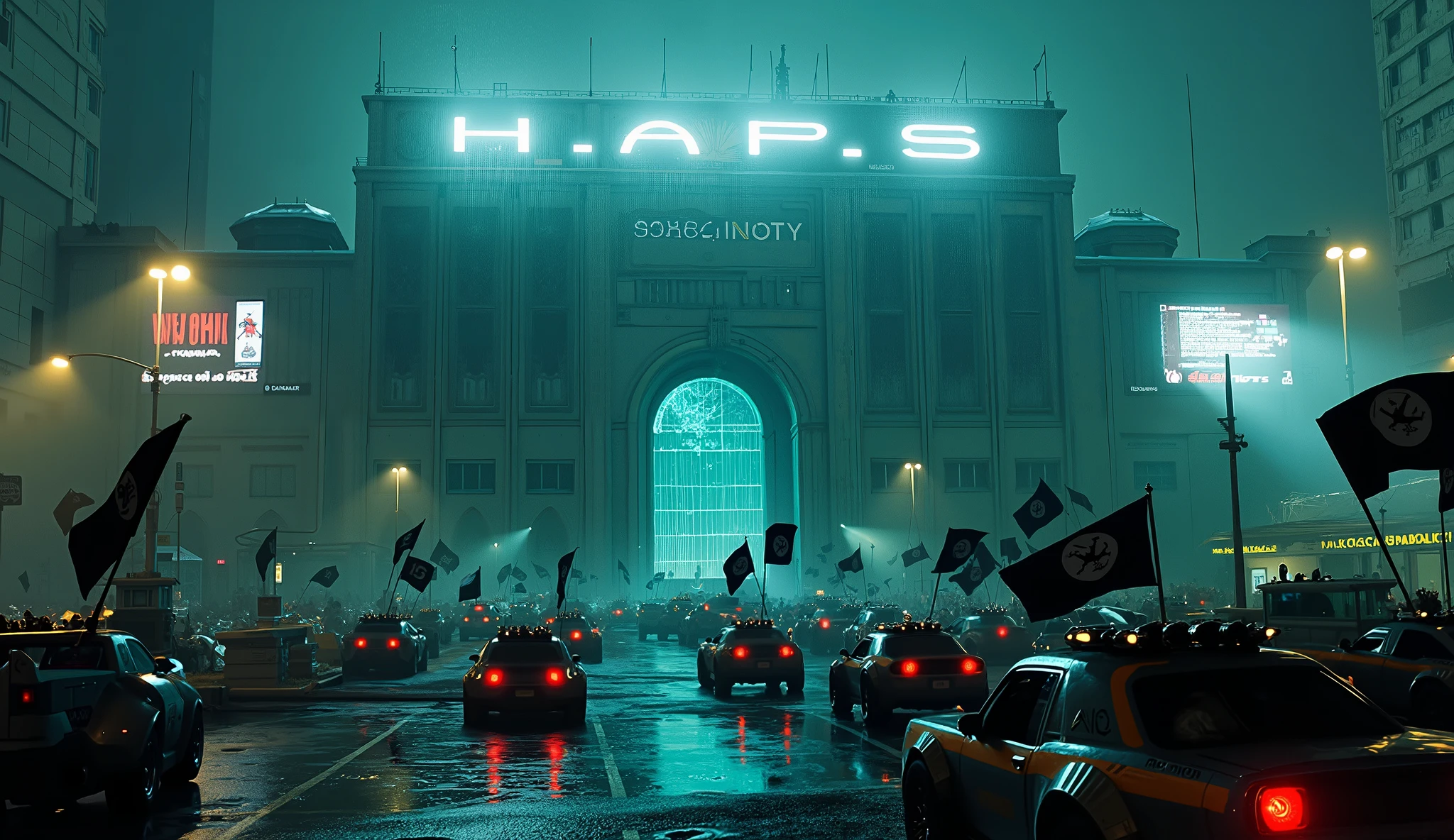 photo of a group of cromwelli tanks parked near neon box in middle of city streets with a lot of crowd at night with colorful neon lights,neon trim, smokes effect, dusts effects, hardtop, high quality photo, lens flare, bokeh, 8k resolution, gobo lights, warm ambient light, volumetric light, neon lights, depth of field, analog, foggy atmosphere, , <lora:cromwelli:1>, a lot of crowd, bokeh background
