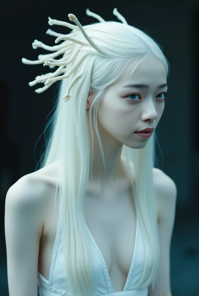 (8K, RAW photo, Photorealistic:1.25) ,( Gloss on lips, eyeslashes, gloss face, Glossy glossy skin, Best quality, 超高分辨率, Depth of field, color difference, Caustics, Broad lighting, naturalshadow,Kpop idol) looking at viewert,A weird smile appeared on his face,
