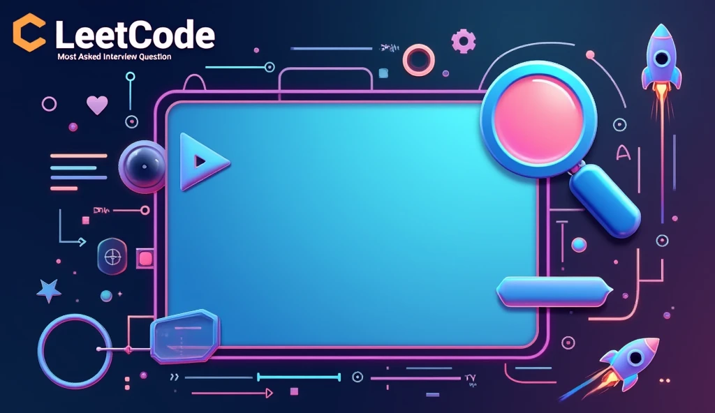 Create a LeetCode thumbnail for with a tech-themed gradient background ...